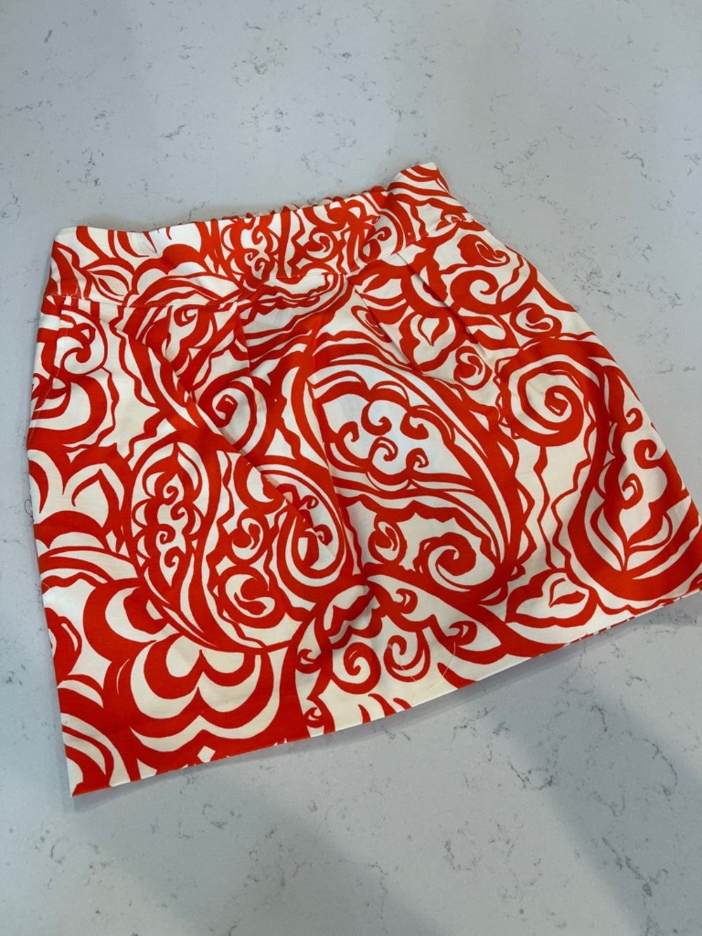 Women’s orange  and White Patterned Mini Skirt